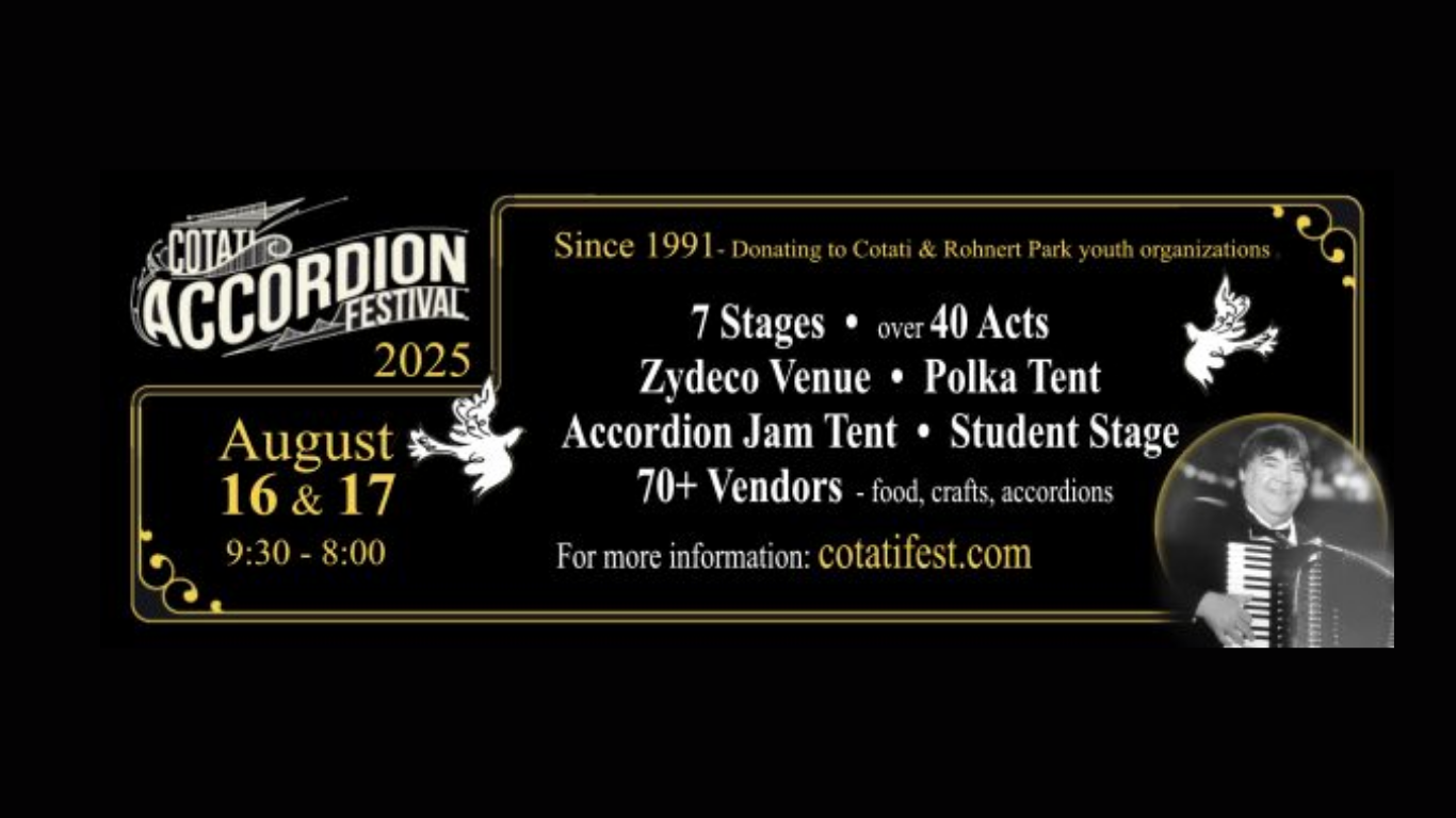 Cotati Accordion Festival 2025: August 16th–17th at La Plaza Park